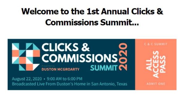 Clicks & Commissions Summit By Duston McGroarty