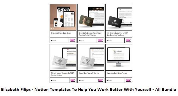 Elizabeth Filips - Notion Templates To Help You Work Better With Yourself - All Bundle